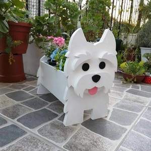ウエスタンハイランドホワイトドッグかわいい植物コンテナPvc植木鉢動物プランター犬-オフィスの家の装飾ギフトのためのプランター