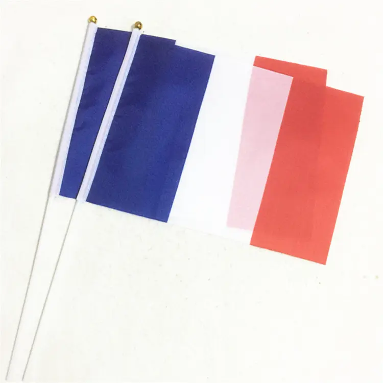 Pas cher Offres Spéciales 100% Polyester Personnalisé Français France Main Agitant Des Drapeaux