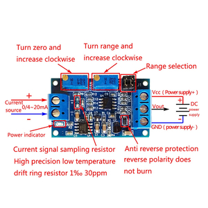 電流-電圧モジュール0/4-20mAから0-3.3V5V 10V電圧トランスミッターコンバーター信号変換モジュールボード - Product Image 2
