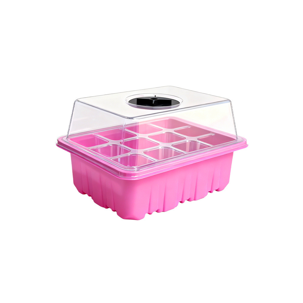 Boîte de pépinière rose à 12 trous