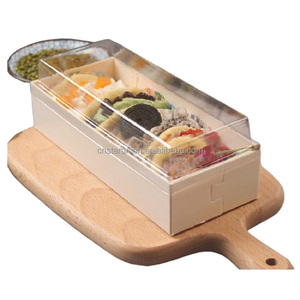 เป็นมิตรกับสิ่งแวดล้อมทิ้งไม้ Takeaway กล่องอาหารทิ้งอาหารกลางวันซูชิแซนวิชกล่องบรรจุภัณฑ์ซื้อกลับบ้านแบบพกพาพับกรณี - Product Image 4