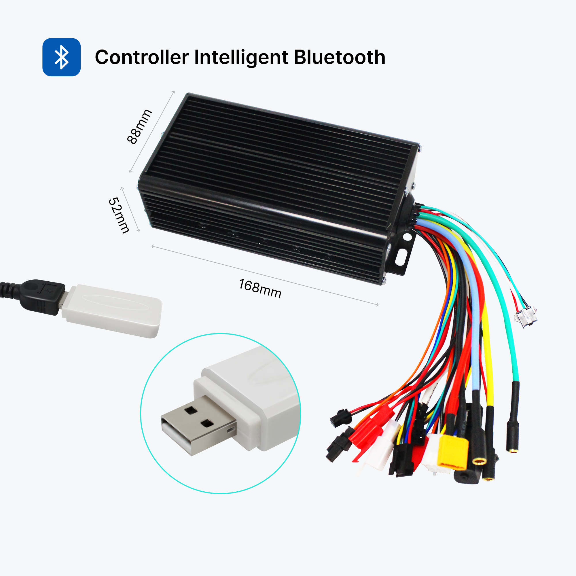 Controlador de onda sinusoidal FOC 45A negro con Bluetooth