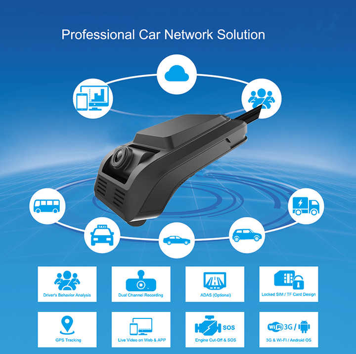 4G DVR Car Dash Camera Full 1080P Quadruple ADAS+DSM Car DVR Recorder Camera