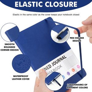 Bloc de notas con puntos de rejilla personalizada con logotipo académico A5, diario de cuero, cuaderno de notas, banda elástica personalizada, diario de tapa dura, cuaderno, planificador - Product Image 3