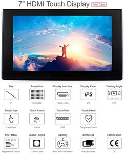 Schermo 1024x600 IPS Display Monitor copertura in vetro Raspberry Pi 4B/3B/3B/Jetson 7 pollici LCD (H) Touch Screen capacitivo - Product Image 6