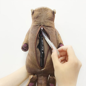 Sevimli su samuru masaüstü bilek pedi yaratıcı kalem kutusu peluş kozmetik çantası su samuru çocuk peluş oyuncaklar - Product Image 5