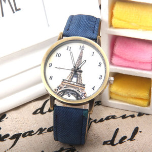 Vendita calda in versione coreana retrò orologio al quarzo fresco alla moda torre <span class=keywords><strong>Eiffel</strong></span> modello orologio da donna per studenti all'ingrosso