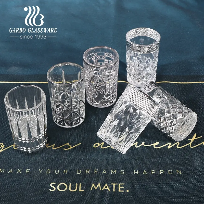 Engraved Glass Tumbler Moroccan Style 6oz 170ml Wholesale Glass Teacup Transparent Custom Design Drinkware Glass Teacup