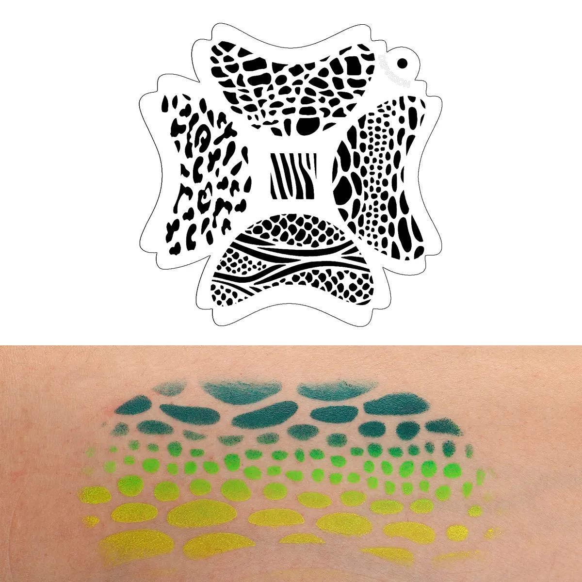 Modelli riutilizzabili facili da dipingere 5 pezzi kit di Stencil per Body Art per trucco di Halloween per feste di pittura per il disegno del corpo