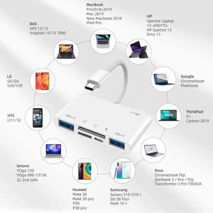 <strong>5</strong> in 1 Type-c to OTG <strong>SD</strong> TF Card Reader <strong>Adapter</strong> Phone Camera Charging Transmission USB Hubs for <strong>iPhone</strong> iPad Macbook Laptop Tablet - Product Image 5