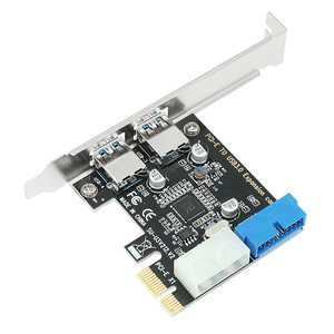 PCI Express a USB 3,0, controlador convertidor de 20 pines, PCIe x1, adaptador de 2 puertos USB 3,0, tarjeta de expansión PCI-e - Product Image 1