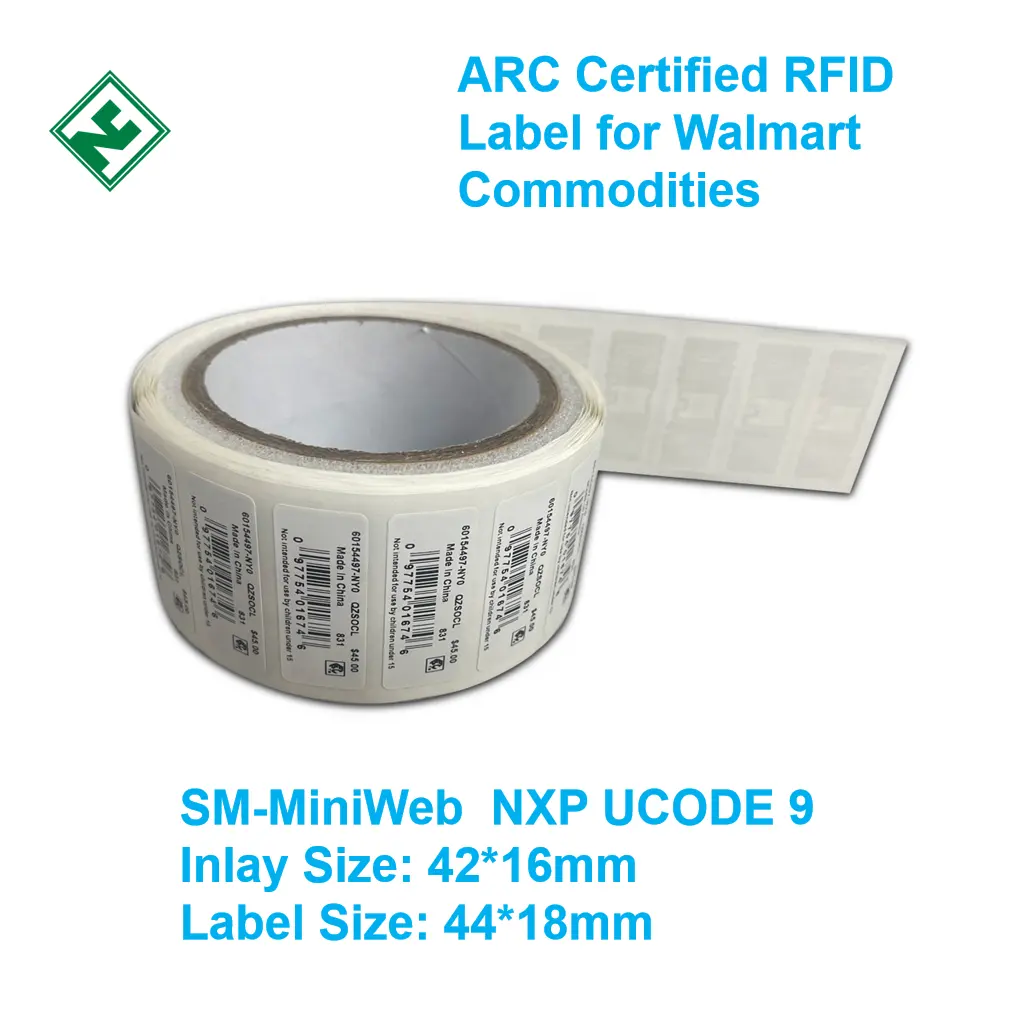 וולמארט סחורות ניהול מוסמך ARC RFID שיבוץ רטוב לטווח ארוך UHF חכם RFID תג שבב