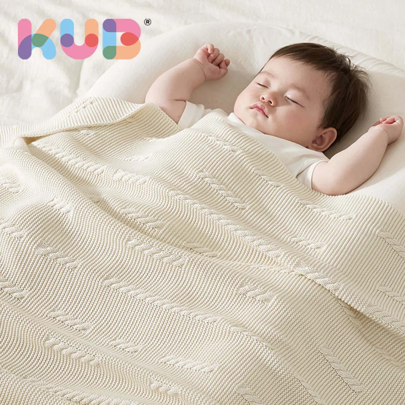 Kub No Bleaching/Fluorescent Agent/Printing Knit Baby Blanket For Newborn