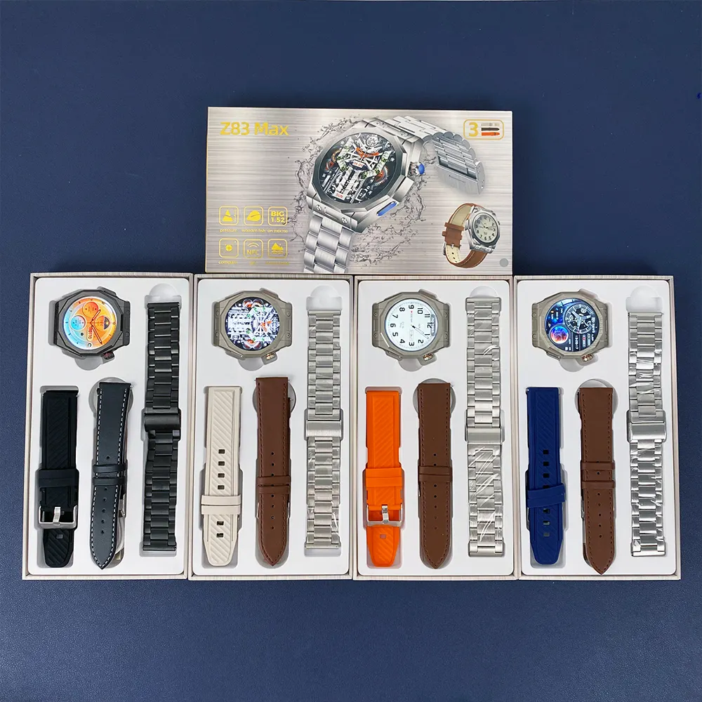 2024 החדש שעון חכם z83 max reloj inteligente nfc מחשבון חכם עם 3 להקות smartwatch z83max