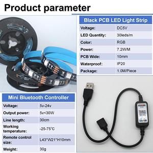 製作所ミニRGBブルートゥース1Mセット5VUSB LEDライトストリップ、アプリ調光器付き - Product Image 2