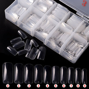 TSZS profesyonel 500 adet/kutu yapay tırnak İpuçları tam kapak çivi İpuçları akrilik şeffaf doğal fransız yarım kapak İpuçları - Product Image 6