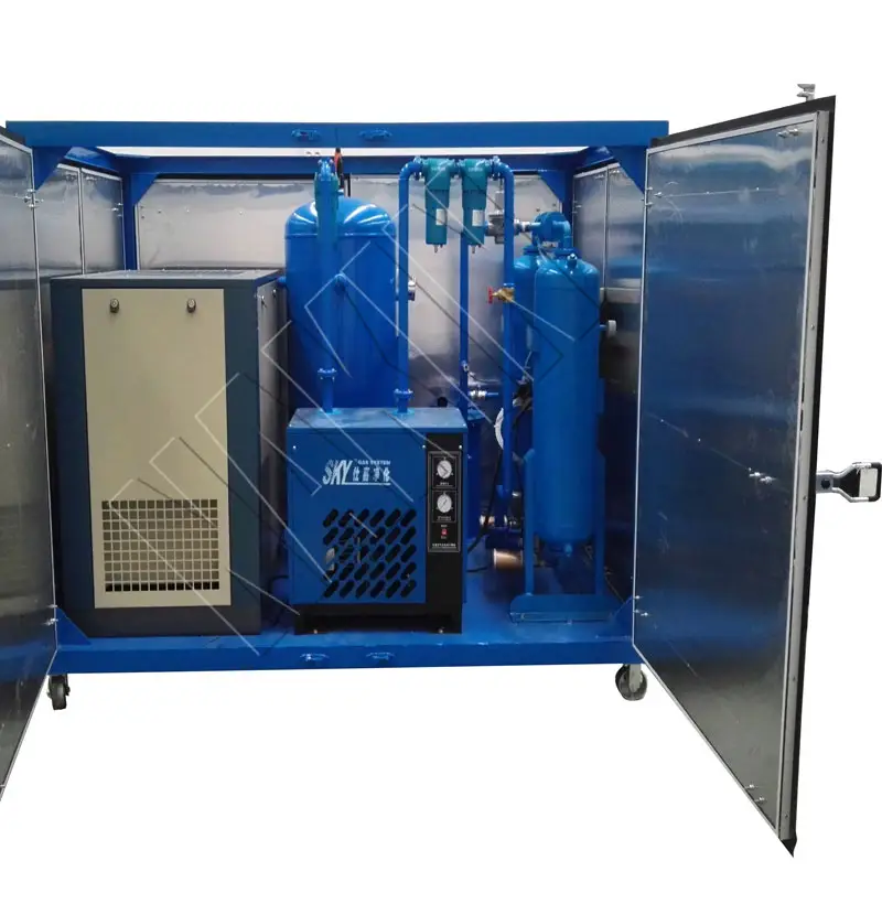 Máquina de deshidratación de aire multifuncional para secado en línea de transformadores