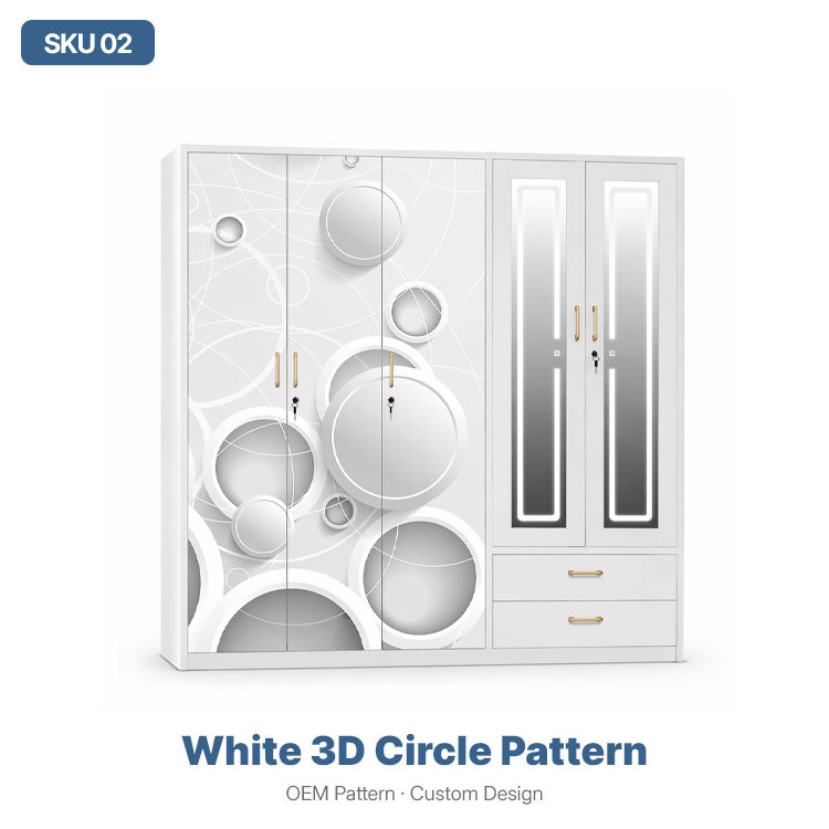Motivo circolare 3D bianco