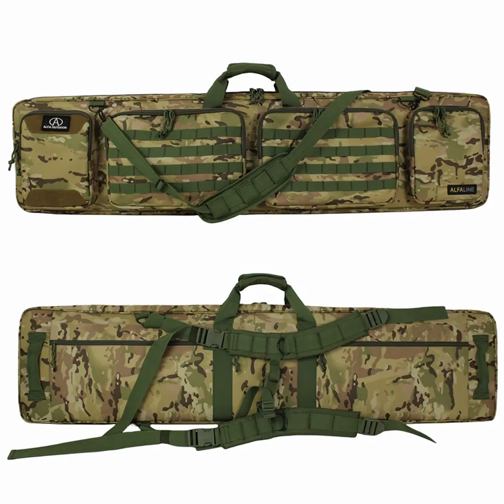 OEM ODM 51 inç taktik silah durumda çekim avcılık için çift Gun çanta sırt çantası