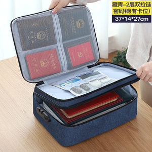 Navy blue double-zipper combination lock