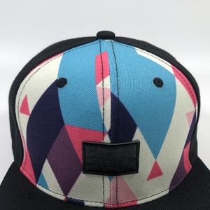 OEM Premium Acrylic Unisex Flat Brim Baseball Sports Cap Custom Sublimation Printing Design Leather <strong>Patch</strong> 6 <strong>Panel</strong> Snapback Hat - Product Image 6