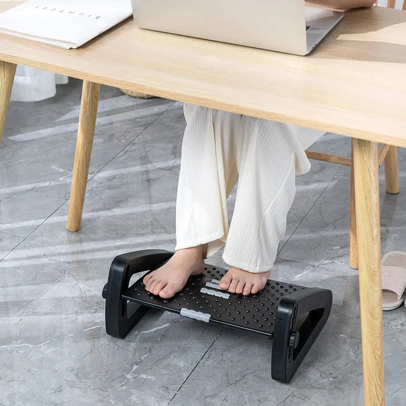 Repose-pieds ergonomique réglable, tabouret pour sous le bureau avec Surface de Massage, repose-pieds de bureau avec inclinaison de 20 degrés