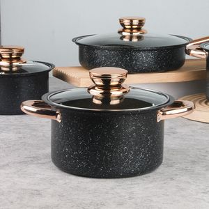 家庭用小麦米石4セットカバーポット調理器具スープポット組み合わせ工場直販ステンレス鋼カバーポット - Product Image 3