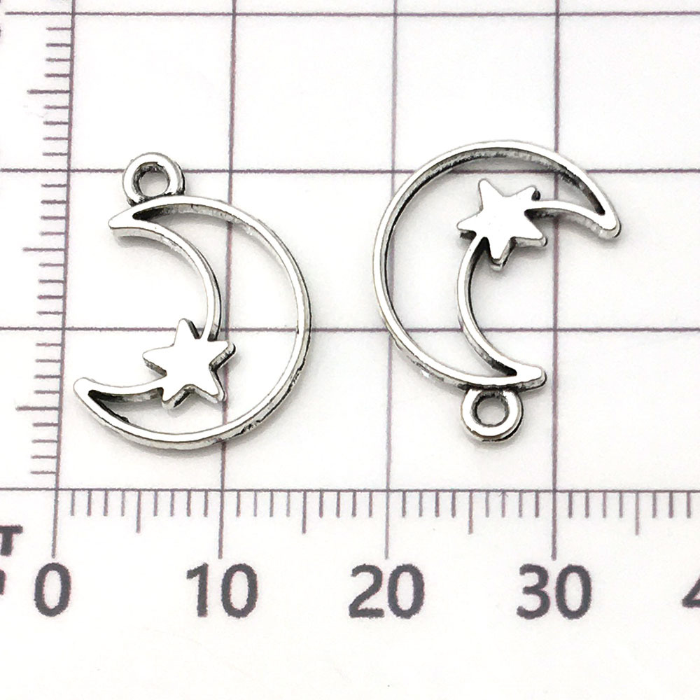 One antique silver moon frame - 0.7g - 15*20mm - 10801