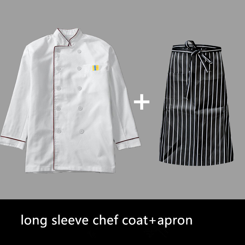 Chaqueta blanca manga larga+delantal