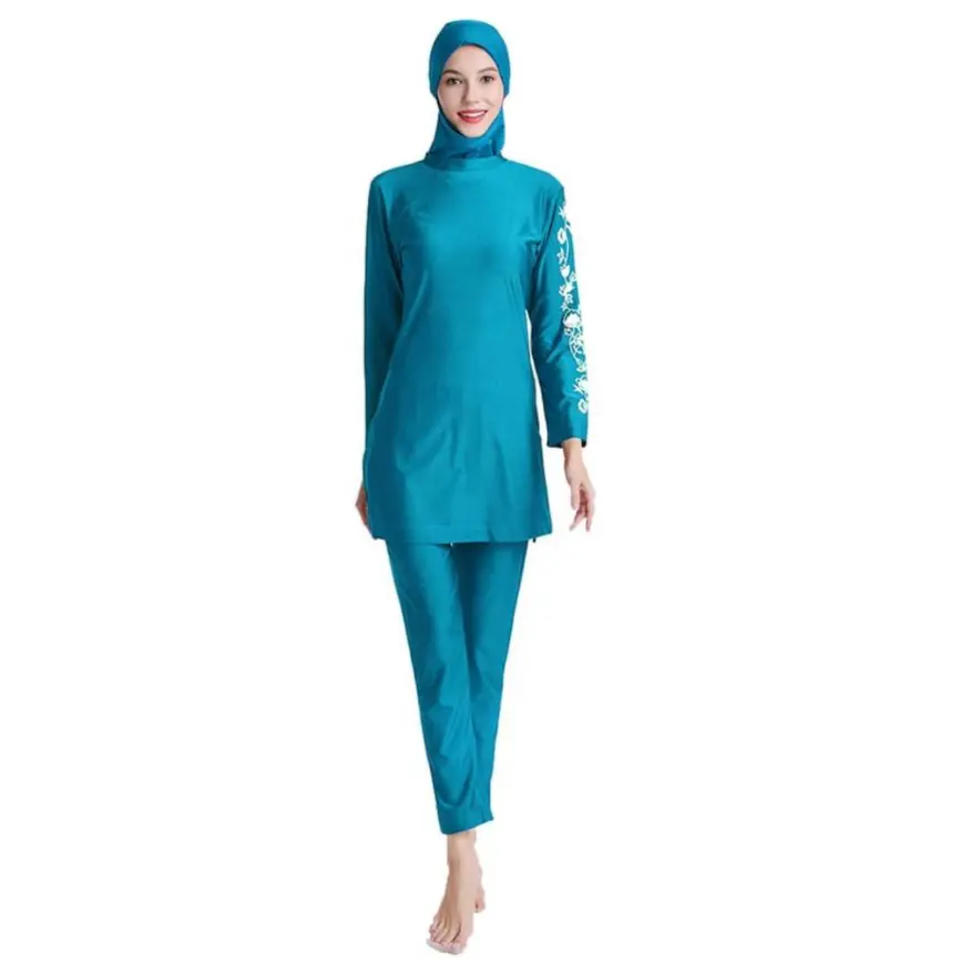 Muslimische Bade bekleidung Frauen Bescheidene islamische Burkini Badeanzug Volle Abdeckung Badeanzug mit Hijab 3pcs Sonnenschutz Größe S-6XL