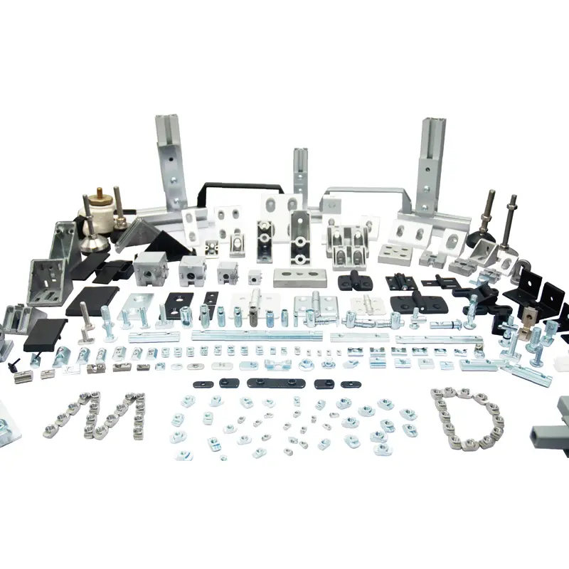Accesorios de perfil de extrusión de aluminio personalizados, ranura en T Industrial, serie 2020, 3030, 4040