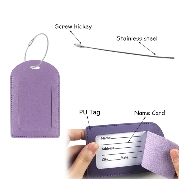 Tùy chỉnh PU da máy bay hành lý tag chủ thẻ ví và hộ chiếu bìa cho túi du lịch các bộ phận & phụ kiện