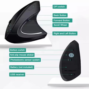 Ergonomico verticale Mouse 2.4G giochi per Computer senza fili Mouse USB ottico DPI Mouse destro per Computer portatile Desktop - Product Image 4
