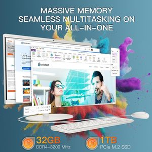 HP 21.5 için "FHD parlama önleyici masaüstü bilgisayar günlük kullanım All-in-One ömür boyu Win 11 Pro kavisli ekran 16GB Video bellek HDD İngiltere - Product Image 6