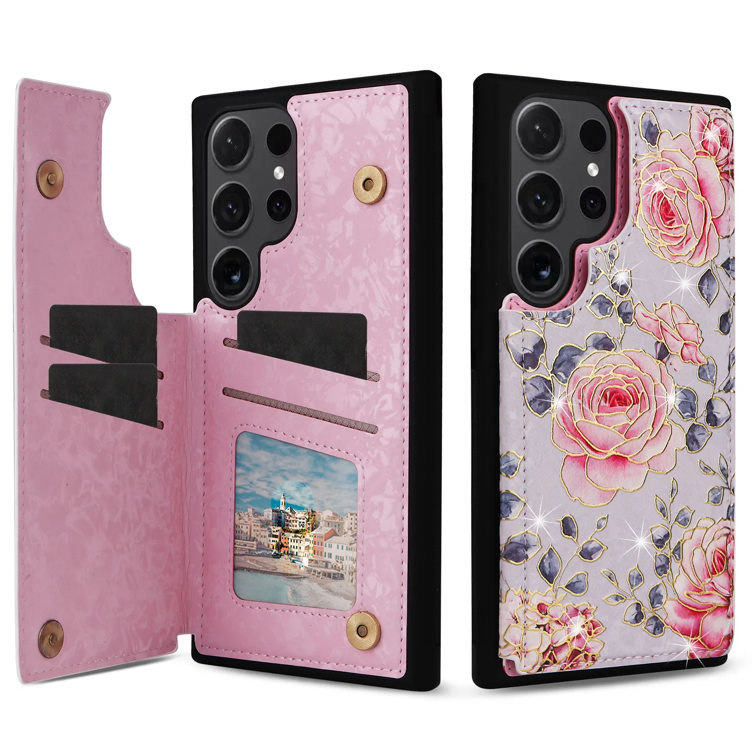 Чехол-кошелек для Samsung Galaxy S21/S22/S23 Plus/S24 с ультра причудливым цветочным принтом, чехол-книжка для Galaxy S23FE