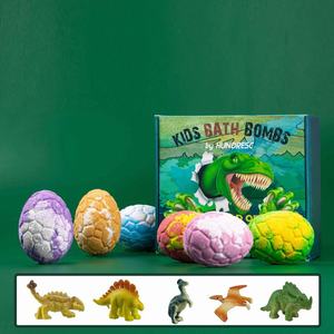 Natural Luxury Dinosaur <strong>Egg</strong> Surprise Toy Set Colorful Cute SPA Bath for Bomb Essential Oil Fizzy Salt Bubble Bath for Kids - Product Image 2