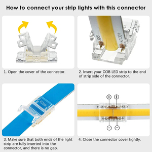 COB Strip to Wire <strong>LED</strong> Connectors 5 8 10mm Connection Solderless Extension for CCT <strong>LED</strong> Strip Lights 2 3Pin Connector - Product Image 6