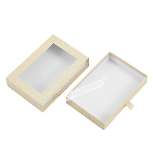 Custom Logo olografico estraibile in carta cassetto rettangolare scorrevole scatola regalo con finestra trasparente in PVC per ciglia