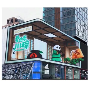 Pannello fulida Led Display 3D schermo esterno cartellone pubblicitario 4D edificio curvo pannello a parete a 90 gradi Display segnaletica digitale