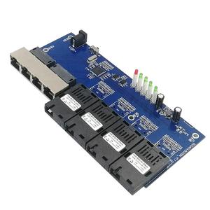 Fibra ottica <span class=keywords><strong>Ethernet</strong></span> Switch PCB 8 porte 100Mbps 4 supporti in fibra ottica ricetrasmettitore modulo di rete in fibra ottica