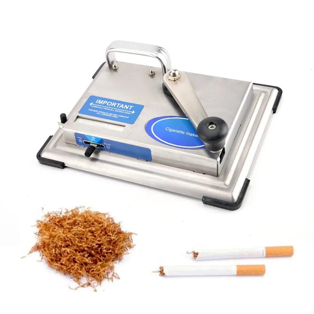 Customized Tobacco Rolling Paper Square Easy Metal Manual Smoking Roller Cigarette Maker Machine