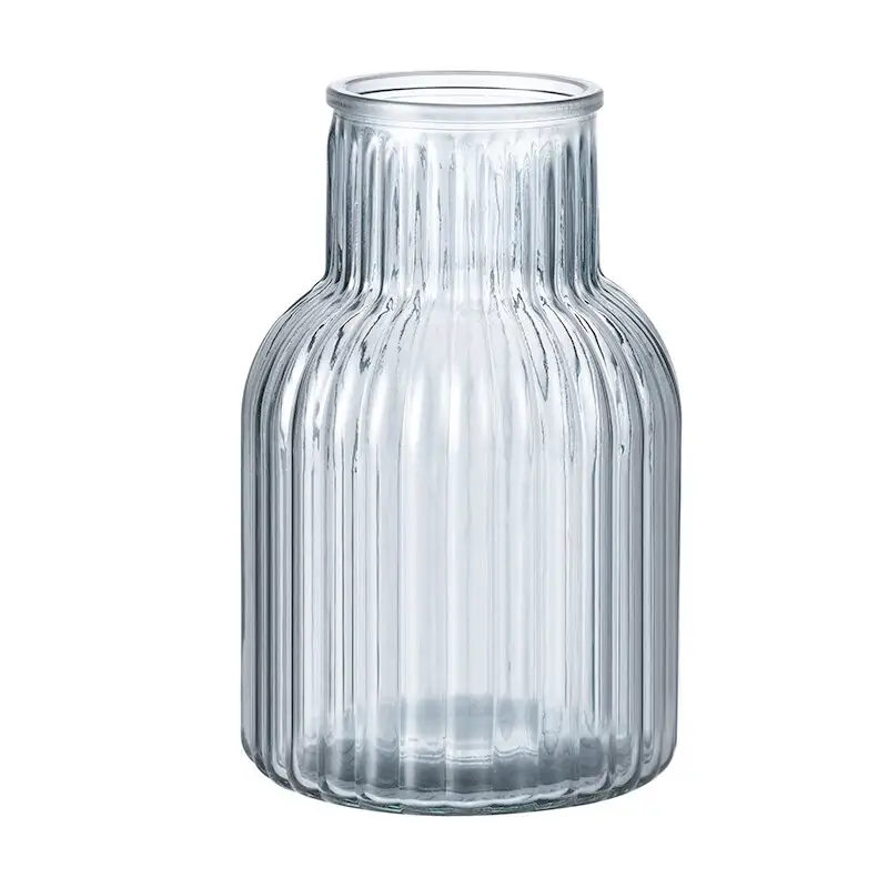 Frasco/jarrón vacío de cristal con arreglo floral decorativo alto de cuerpo grande para el hogar, jardín, boda