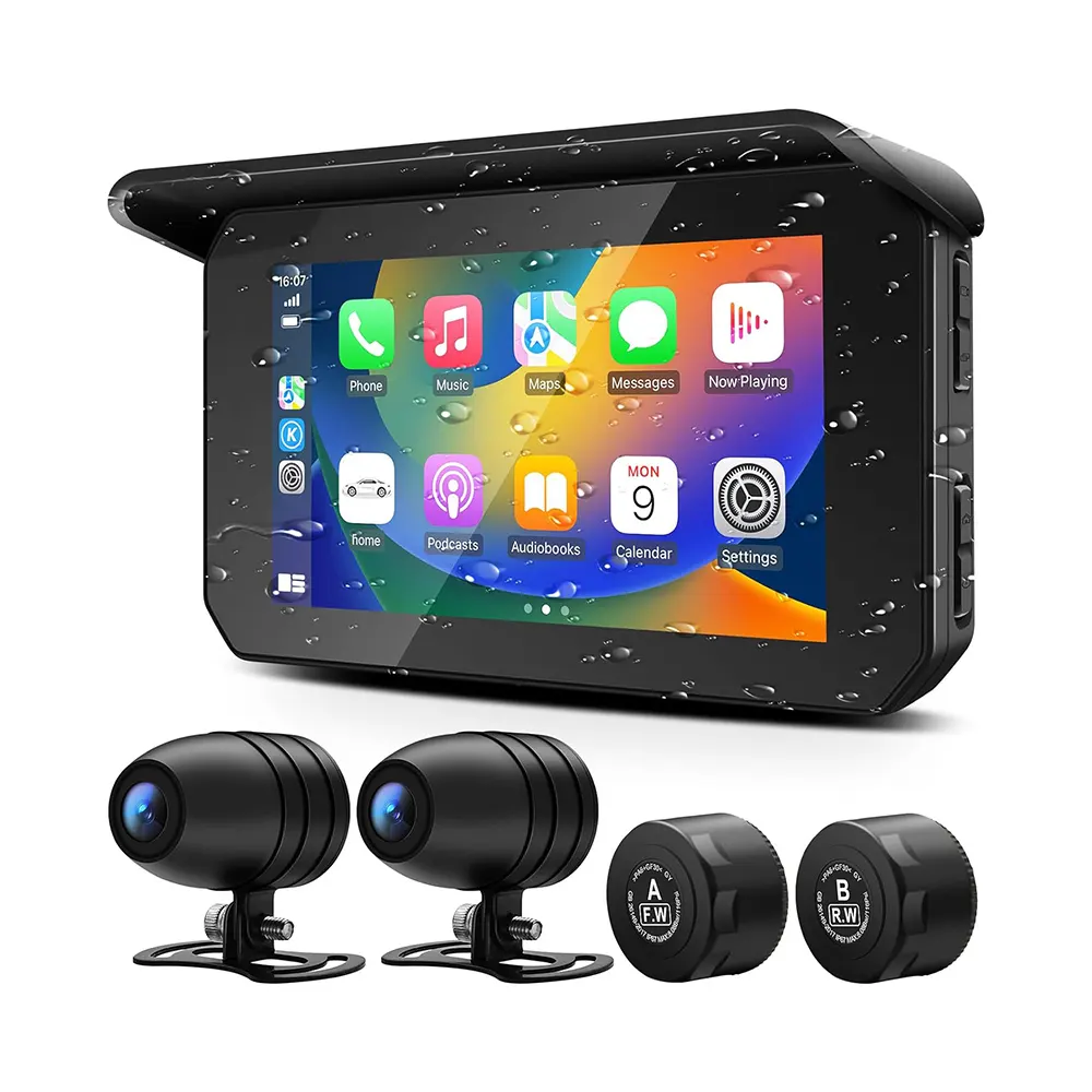 Navigatore GPS per moto All-in-One-CarPlay, DVR, impermeabile, compagno di guida automatico Android per motociclisti moderni