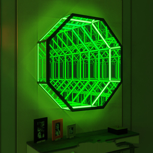 Led sonsuzluk ayna tüneli sanat dekoru duvar lambası 3D RGB ayna duvar asılı ışıklar düğün festivali için parti dekorasyon ışık - Product Image 4