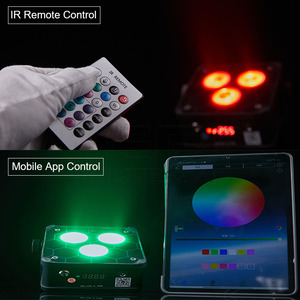 3x18W RGBWA + UV Mini Flat Wireless DMX Batería recargable LED Wedding Stage Par Up light con control remoto y aplicación - Product Image 3