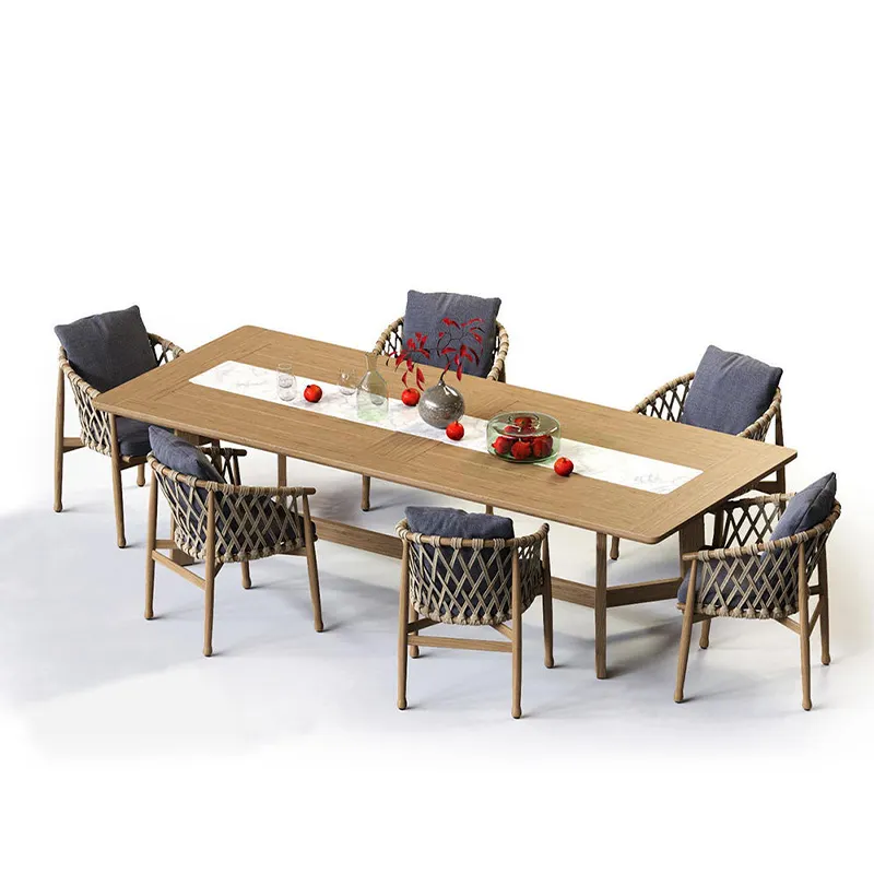 Tavolo da pranzo in legno di Teak set da pranzo all'aperto mobili da giardino tavolo da pranzo da giardino in legno mobili in legno di teak