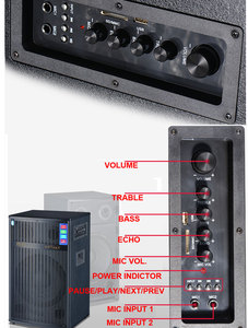 Alto-falante portátil 12 polegadas, alta qualidade, com sistema de microfone, sem fio, atacado, música estéreo, festa, ar livre