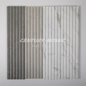 Centurymosaic bán buôn tự nhiên màu xám trắng rãnh đá cẩm thạch gạch đá cho nhà bếp thanh lịch Countertop tường gạch đá cẩm thạch - Product Image 1