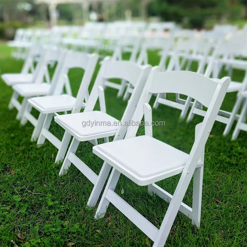 Chaises pliantes blanches en résine plastique pour événements chaise de fête de mariage Wimbledon Banquet pliable mobilier d'extérieur chaise de jardin