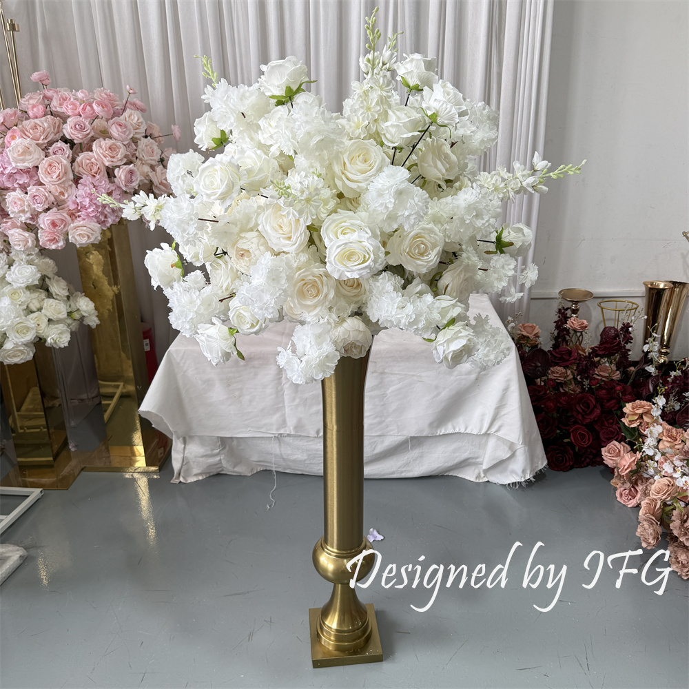 Bola de flor blanca de 60cm de diámetro 11